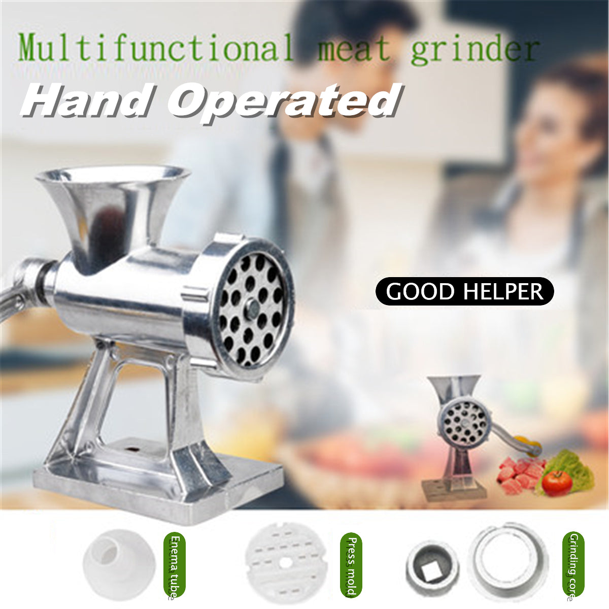 KIHO™ Manual Aluminium Meat Mincer Grinder