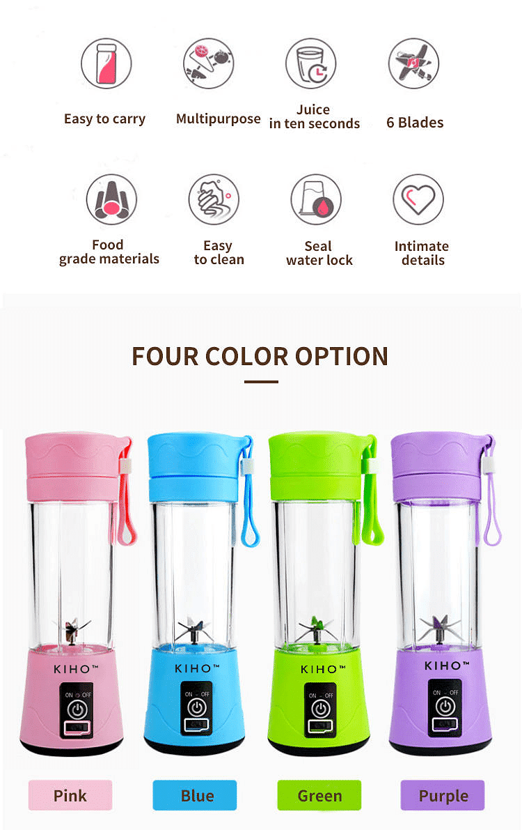 KIHO™ Portable USB Rechargeable Blender